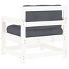 vidaXL Chaises de jardin et coussins lot de 2 blanc bois de pin massif