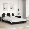 vidaXL Cadre de lit Viana sans matelas noir et blanc 137x190 cm similicuir