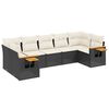 vidaXL Salon de jardin 7 pcs avec coussins noir r&eacute;sine tress&eacute;e