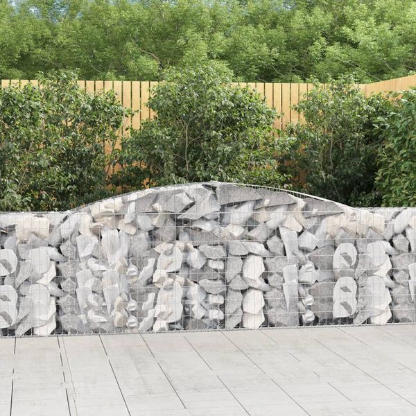 vidaXL Paniers &agrave; gabions arqu&eacute;s 6 pcs 400x30x80/100 cm Fer galvanis&eacute;