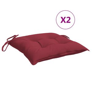 vidaXL Coussins de palette lot de 2 rouge bordeaux 50x50x7 cm