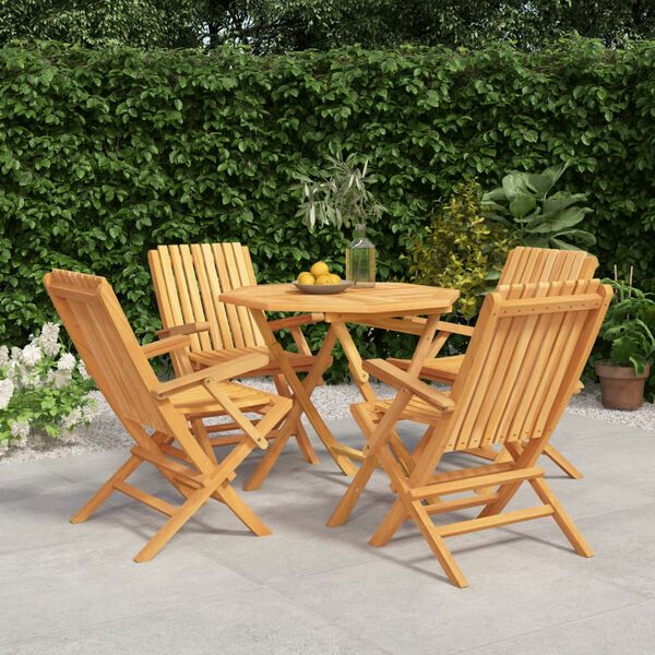 vidaXL Ensemble à manger de jardin 5 pcs Bois de teck massif