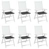 vidaXL Coussins de chaise de jardin lot de 6 anthracite 50x50x4 cm