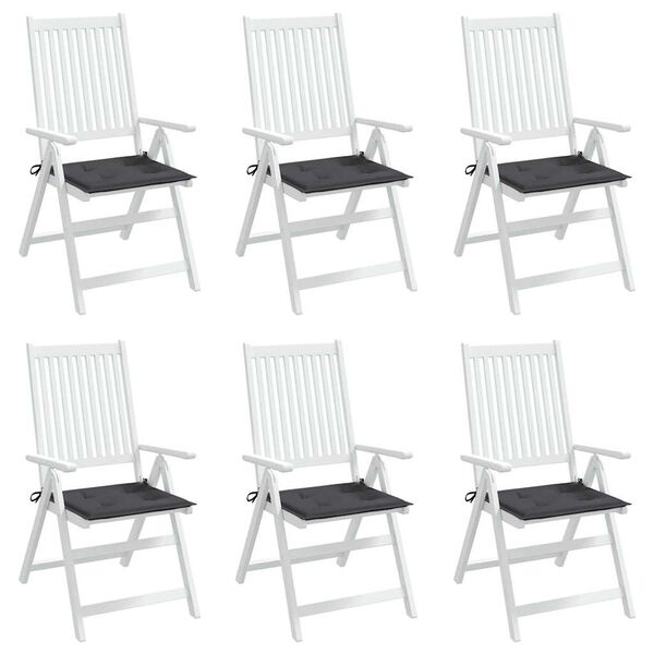 vidaXL Coussins de chaise de jardin lot de 6 anthracite 50x50x4 cm