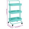 vidaXL Chariot de cuisine 3 niveaux Turquoise 42x35x85 cm Fer et ABS