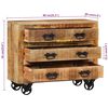 vidaXL Buffet avec 3 tiroirs 80x30x65 cm bois de manguier brut massif