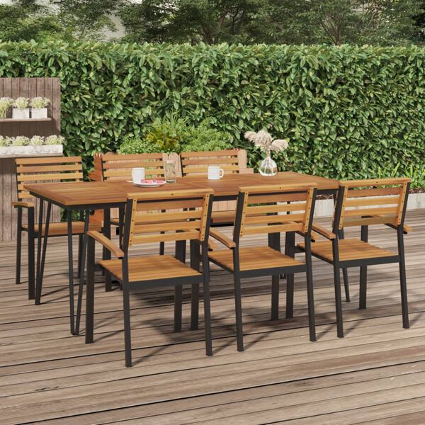 vidaXL Table de jardin avec pieds &eacute;pingle &agrave; cheveux 200x90x75 acacia