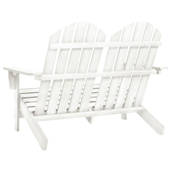 vidaXL Chaise de jardin Adirondack 2 places bois de sapin massif blanc