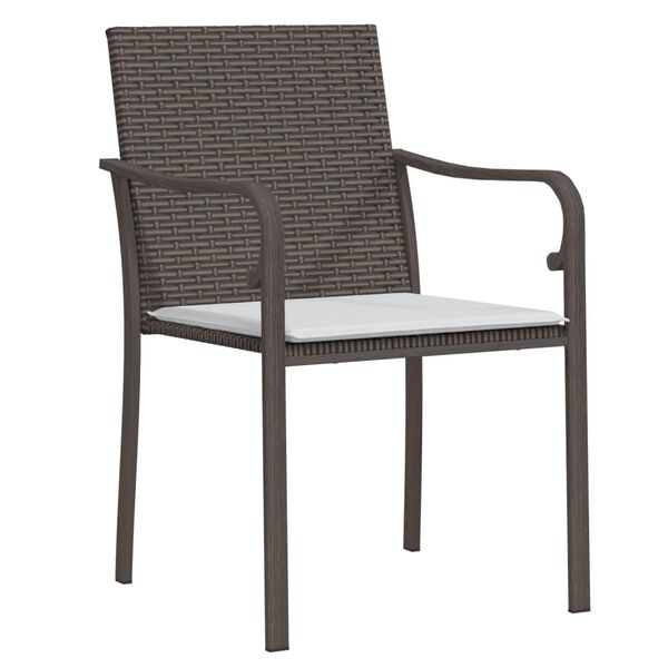 vidaXL Chaises de jardin et coussins lot de 4 marron 56x59x84 cm rotin