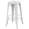 vidaXL Tabourets de bar lot de 2 blanc acier