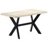 vidaXL Table à dîner 140 x 70 x 75 cm Bois de manguier massif blanchi