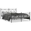 vidaXL Cadre de lit m&eacute;tal sans matelas avec pied de lit noir 150x200cm