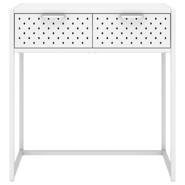 vidaXL Table console Blanc 72x35x75 cm Acier