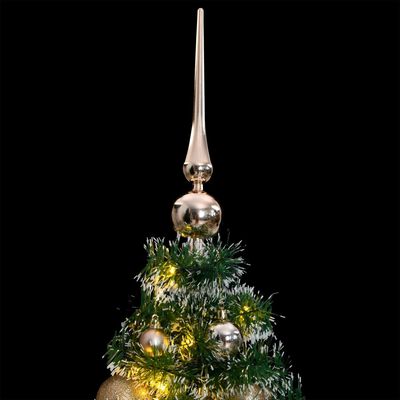 vidaXL Sapin de Noël artificiel 150 LED&boules&neige floquée 120 cm