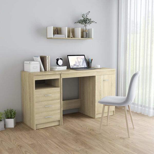 vidaXL Bureau Ch&ecirc;ne sonoma 140x50x76 cm Bois d&rsquo;ing&eacute;nierie