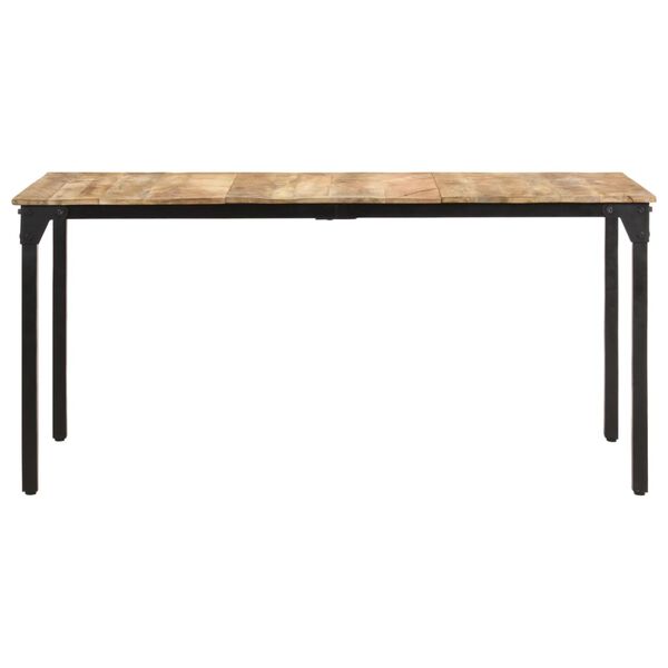vidaXL Table de salle &agrave; manger 160x80x76 cm Bois de manguier brut