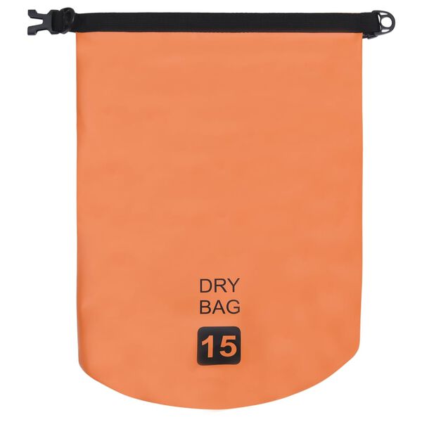 vidaXL Sac sec Orange 15 L PVC