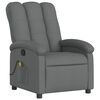 vidaXL Fauteuil de massage inclinable gris fonc&eacute; tissu