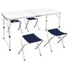 vidaXL Ensemble de table pliable de camping et 4 tabourets 120x60 cm