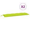 vidaXL Coussins de banc de jardin lot de 2 vert vif tissu Oxford