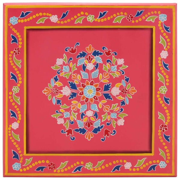 vidaXL Table basse rose bois de manguier massif peint &agrave; la main