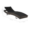 vidaXL Chaise longue avec oreiller R&eacute;sine tress&eacute;e Marron