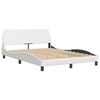 vidaXL Cadre de lit sans matelas Hvar blanc 137x190 cm similicuir