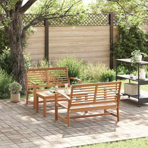 vidaXL Ensemble de canapé de jardin Naturel Bois de teck solide