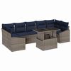 vidaXL Ensemble de canap&eacute; de jardin 8 pcs Gris et bleu marine