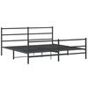 vidaXL Cadre de lit m&eacute;tal sans matelas avec pied de lit noir 193x203cm