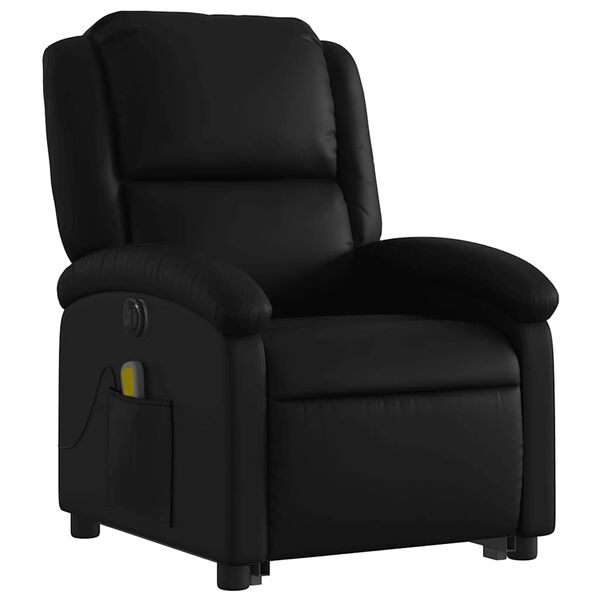 vidaXL Fauteuil inclinable de massage électrique noir similicuir