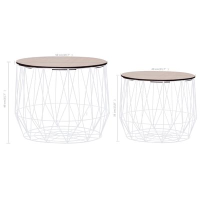 vidaXL Tables basses 2 pcs Blanc