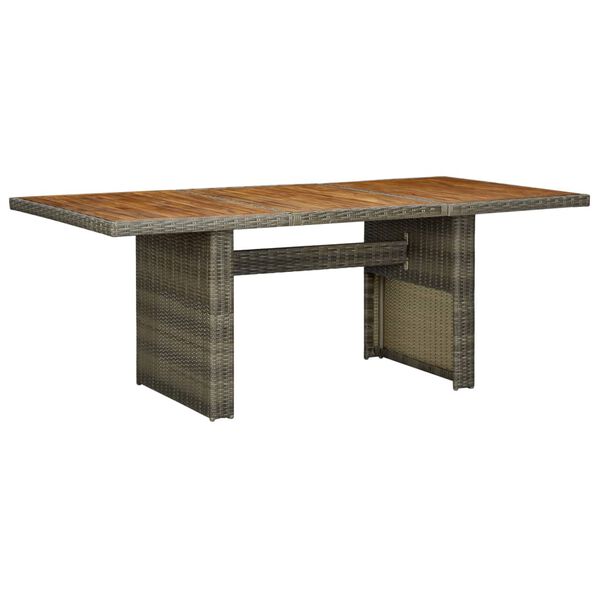 vidaXL Table de jardin Marron R&eacute;sine tress&eacute;e et bois d'acacia massif