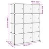 vidaXL Organiseur de rangement en cube avec 12 cubes et portes en PP transparent
