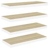 vidaXL &Eacute;tag&egrave;res flottantes 4 pcs ch&ecirc;ne et blanc 80x23,5x3,8 cm MDF