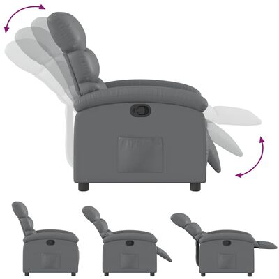 vidaXL Fauteuil inclinable Gris Similicuir