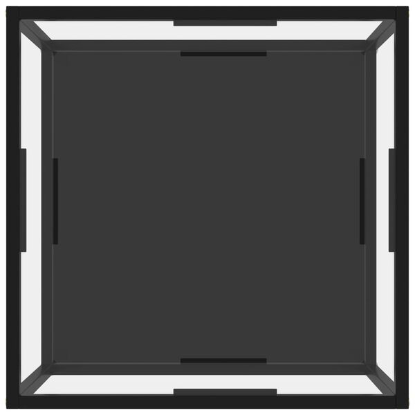 vidaXL Table basse Transparent et noir 60x60x35 cm Verre trempé