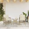vidaXL Chaises de jardin avec coussins lot de 2 beige r&eacute;sine tress&eacute;e