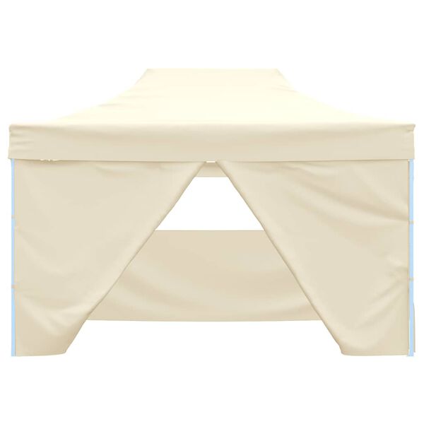 vidaXL Tente de r&eacute;ception pliable avec 4 parois 3x4 m Acier Cr&egrave;me