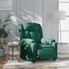 vidaXL Fauteuil inclinable de massage &eacute;lectrique vert fonc&eacute; tissu