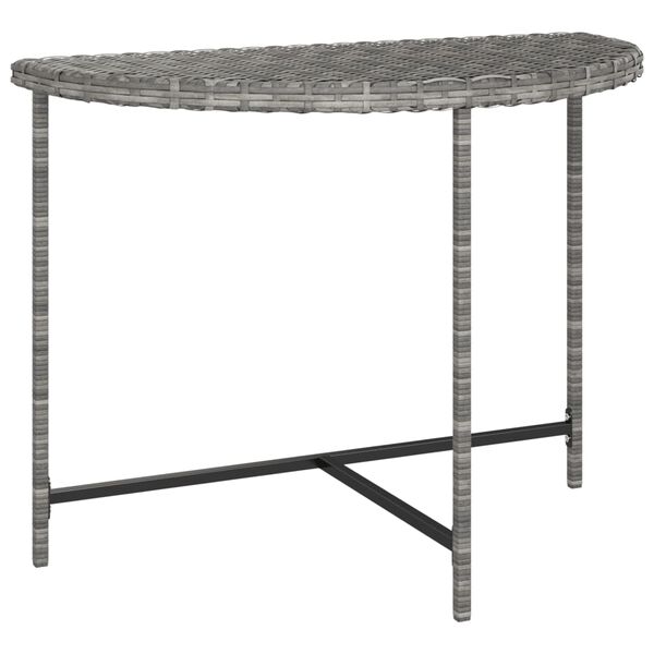 vidaXL Table de jardin Gris 100x50x75 cm R&eacute;sine tress&eacute;e