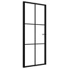 vidaXL Porte int&eacute;rieure Verre ESG et aluminium 83x201,5 cm Noir