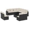 vidaXL Salon de jardin 12 pcs avec coussins noir r&eacute;sine tress&eacute;e
