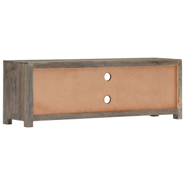 vidaXL Meuble TV Gris 120 x 30 x 40 cm Bois massif de manguier