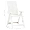 vidaXL Chaises inclinables de jardin lot de 2 Plastique Blanc