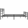 vidaXL Cadre de lit m&eacute;tal sans matelas avec pied de lit noir 193x203cm