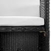 vidaXL Salon de jardin encastrable 5 pcs et coussins Rotin Noir