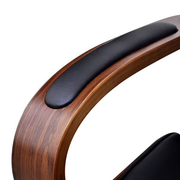 vidaXL Chaise de bureau avec appuie-t&ecirc;te Bois cintr&eacute; Similicuir