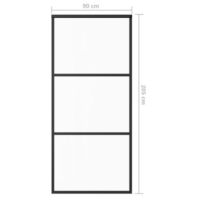 vidaXL Porte coulissante Verre ESG et aluminium 90x205 cm Noir