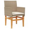 vidaXL Chaises de jardin coussins lot de 2 beige r&eacute;sine tress&eacute;e bois